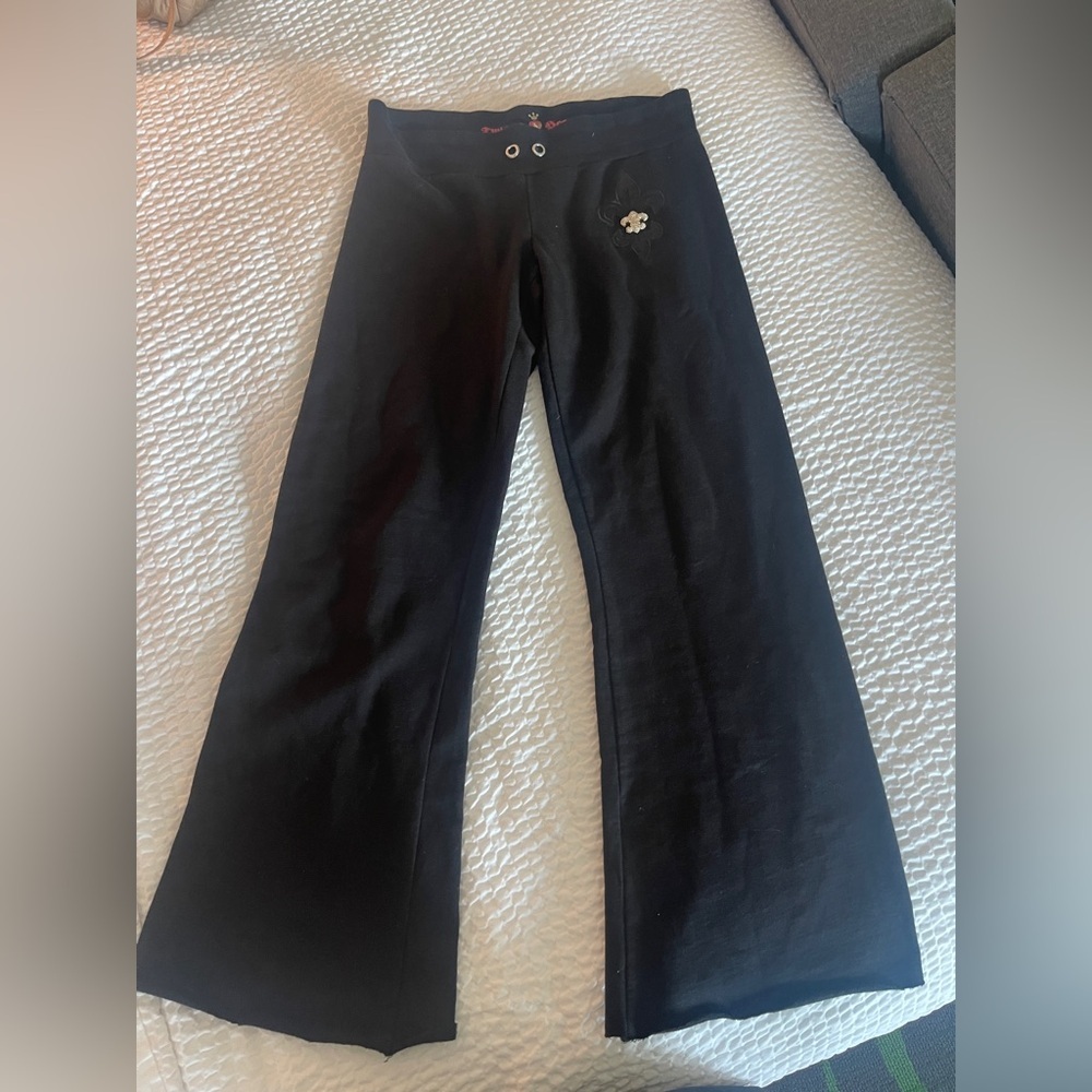 Twisted Heart Black Hoodie wideleg Pants track set bling embellishments M Y2K - Picture 16 of 17